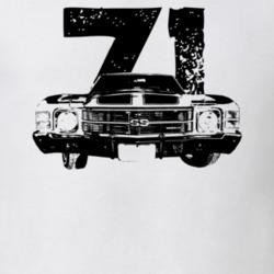 1971 Chevelle Grill View With Year Light Color T Shirt