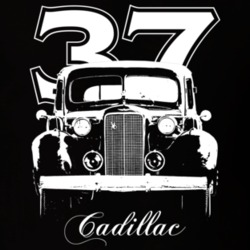 1937 Cadillac Grill View With Model And Year Dark Color T Shirt T Shir