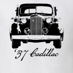 1937 Cadillac Grill View With Model Year Light Color T Shirt T Shirt
