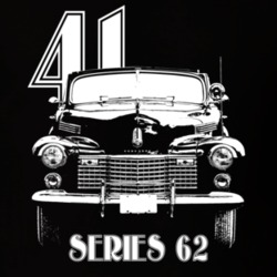 1941 Cadillac Series 62 Grill View With Year And Model Dark Color T Sh