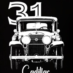 1931 Cadillac Grill View With Year And Model Dark Color T Shirt
