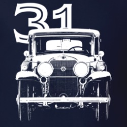 1931 Cadillac Grill View With Year Dark Color T Shirt