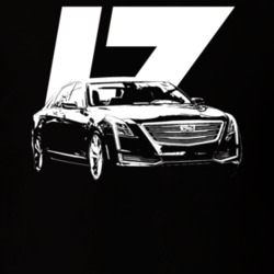 2017 Cadillac Ct6 Three Quarter View With Year Dark Color T Shirt
