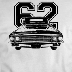 1962 Cadillac Series 62 Grill View With Year Light Color T Shirt