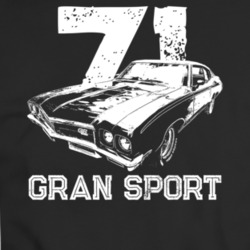1971 Gran Sport Three Quarter View With Year And Model Dark Color T Sh