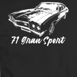 1971 Gran Sport Three Quarter View With Model Year Dark Color T Shirt