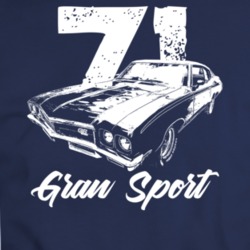 1971 Gran Sport Three Quarter View With Year And Model Name Dark Color