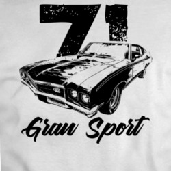 1971 Gran Sport Three Quarter View With Year And Model Name Light Colo