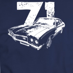 1971 Gran Sport Three Quarter View With Year Dark Color T Shirt
