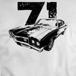1971 Gran Sport Three Quarter View With Year Light Color T Shirt