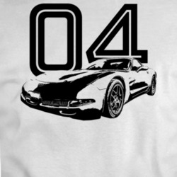 2004 Corvette Three Quarter View With Year Light Color T Shirt