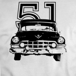 1951 Cadillac Series 62 Grill View With Year Light Color T Shirt