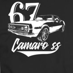 1967 Camaro Ss Three Quarter View With Year And Model Dark Color T Shi