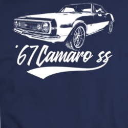 1967 Camaro Ss Three Quarter View With Model Year Dark Color T Shirt