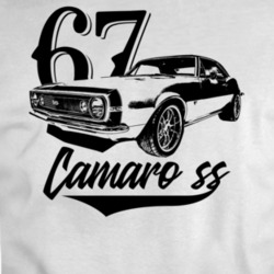 1967 Camaro Ss Three Quarter View With Year And Model Light Color T Sh