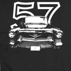 1957 Cadillac Eldorado Seville Grill View With Year Dark Color T Shirt