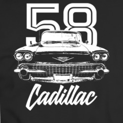 1958 Cadillac Coupe Deville Grill View With Year And Model Dark Color 