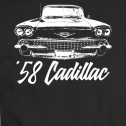 1958 Cadillac Coupe Deville Grill View With Model Year Dark Color T Sh