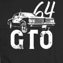 1964 Gto Three Quarter View With Year And Model Dark Color T Shirt