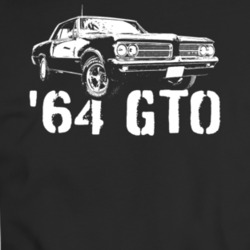1964 Gto Three Quarter View With Model Year Dark Color T Shirt