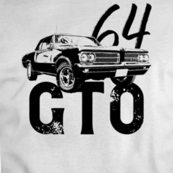 1964 Gto Three Quarter View With Year And Model Light Color T Shirt