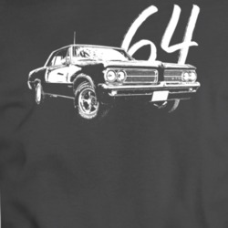 1964 Gto Three Quarter View With Year Dark Color T Shirt