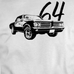 1964 Gto Three Quarter View With Year Light Color T Shirt