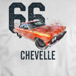 1966 Chevelle Angle View Shatter Style Light Color T Shirt