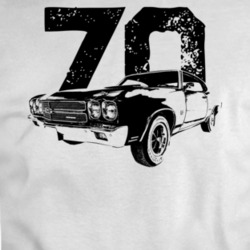1970 Chevelle Ss Three Quarter View With Year Light Color T Shirt