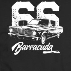1966 Barracuda Three Quarter View With Year And Model Dark Color T Shi