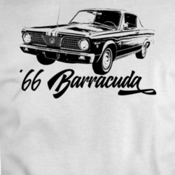 1966 Barracuda Three Quarter View With Model Year Light Color T Shirt