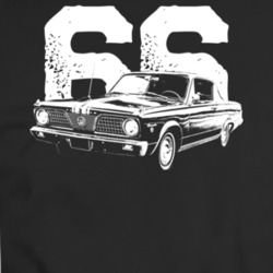 1966 Barracuda Three Quarter View With Year Dark Color T Shirt