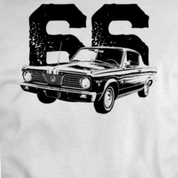 1966 Barracuda Three Quarter View With Year Light Color T Shirt