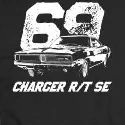 1969 Charger Rt Se Three Quarter View With Year And Model Dark Color T