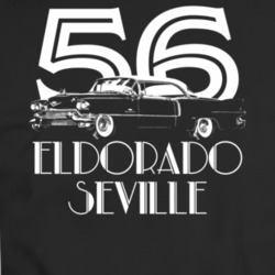 1956 Eldorado Seville Side View With Year And Model Dark Color T Shirt