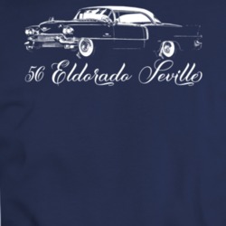 1956 Eldorado Seville Side View With Model Year Dark Color T Shirt