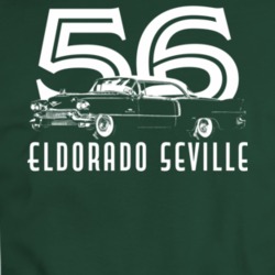 1956 Eldorado Seville Side View With Year And Model 2 Dark Color T Shi
