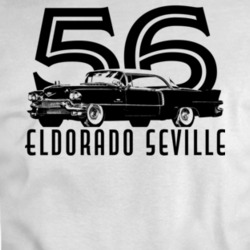 1956 Eldorado Seville Side View With Year And Model 2 Light Color T Sh