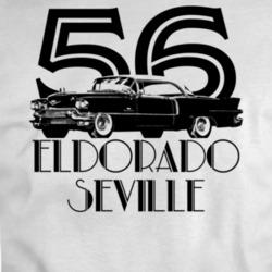 1956 Eldorado Seville Side View With Year And Model Light Color T Shir