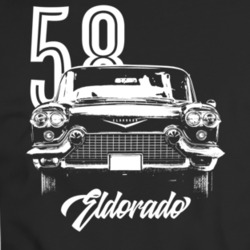 1958 Cadillac Eldorado Grill View With Year And Model Dark Color T Shi