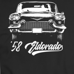 1958 Cadillac Eldorado Grill View With Model Year Dark Color T Shirt