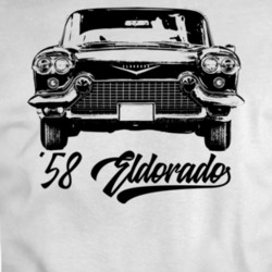 1958 Cadillac Eldorado Grill View With Model Year Light Color T Shirt