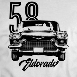 1958 Cadillac Eldorado Grill View With Year And Model Light Color T Sh