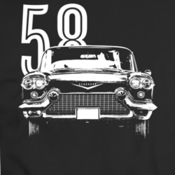 1958 Cadillac Eldorado Grill View With Year Dark Color T Shirt