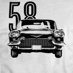 1958 Cadillac Eldorado Grill View With Year Light Color T Shirt