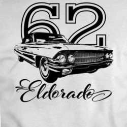 1962 Eldorado Three Quarter View With Year And Model Light Color T Shi