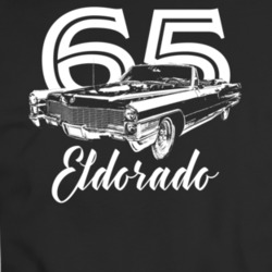1965 Eldorado Three Quarter View With Year And Model Dark Color T Shir