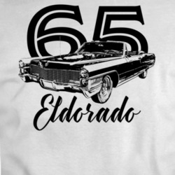 1965 Eldorado Three Quarter View With Year And Model Light Color T Shi