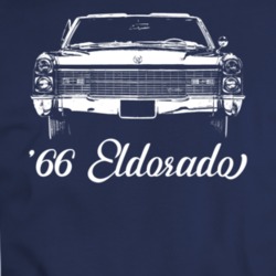1966 Eldorado Grill View With Model Year Dark Color T Shirt