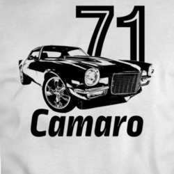 1971 Camaro Three Quarter View With Year And Model Light Color T Shirt